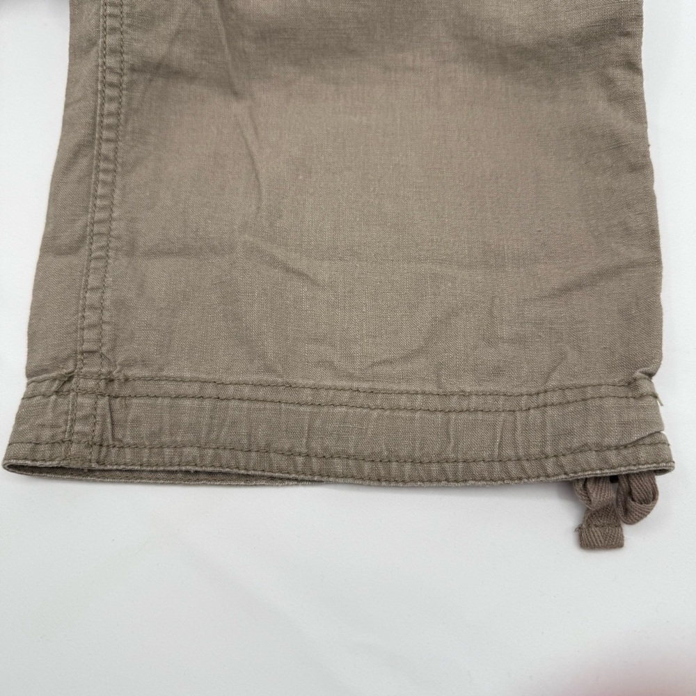 Ruff Hewn Utility Cargo Pants‎ Sz 8 Tan Linen Cotton Blend Capri Length Gorpcore - Picture 6 of 11